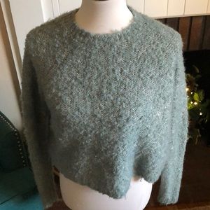 Abercrombie and Fitch Green fuzzy sweater